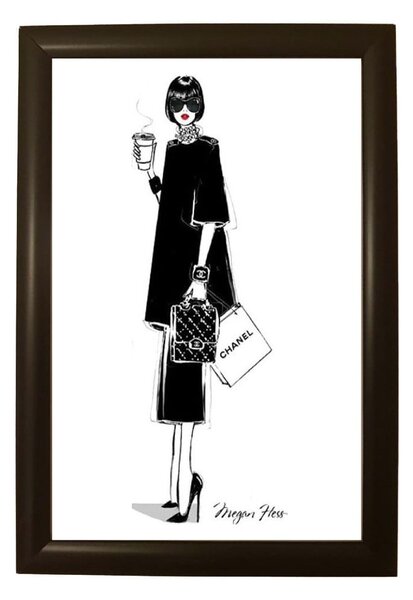 Chanel poszter fekete keretben, 33,5 x 23,5 cm - Piacenza Art