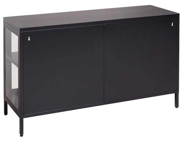 Vitrin NEWPORT Fém 115 cm Fekete