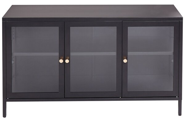 Vitrin NEWPORT Fém 115 cm Fekete