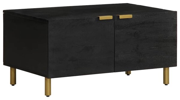 Fekete szerelt fa dohányzóasztal 80 x 50 x 40 cm