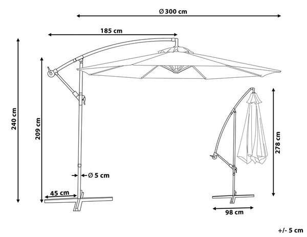 Világosbézs napernyő ⌀ 300 cm RAVENNA II