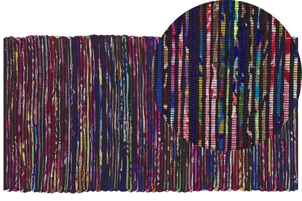 Sötét színes pamutszőnyeg 80 x 150 cm BARTIN