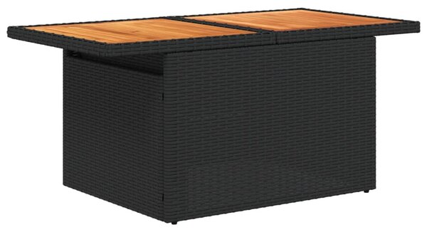 6 részes fekete polyrattan kerti ülőgarnitúra párnákkal
