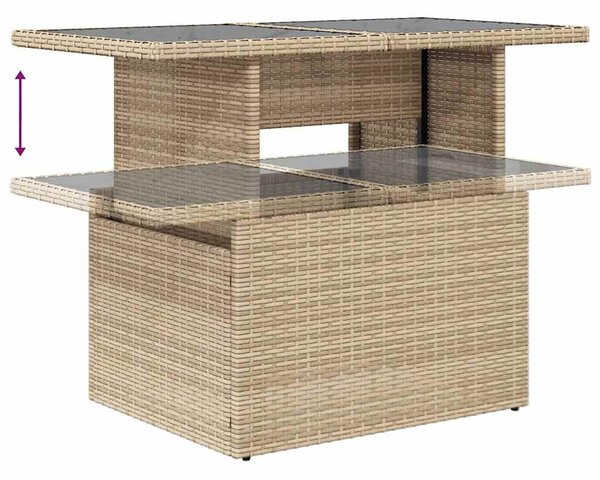 5 részes bézs polyrattan kerti ülőgarnitúra párnákkal