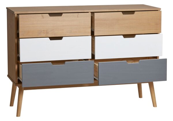 Cusco komód tömör borovi fenyőből, szélesség 120 cm - Marckeric