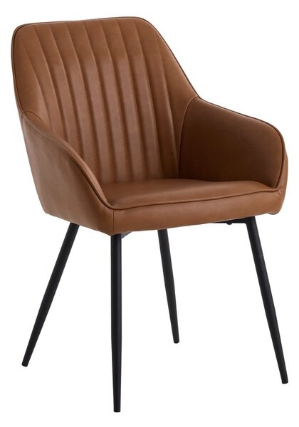 Barna kárpitozott karfás étkezőfotel szett 2 db-os Nolan Stripe – Unique Furniture