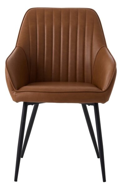 Barna kárpitozott karfás étkezőfotel szett 2 db-os Nolan Stripe – Unique Furniture