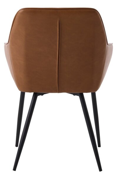 Barna kárpitozott karfás étkezőfotel szett 2 db-os Nolan Stripe – Unique Furniture