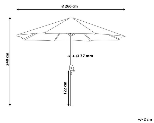Bézs napernyő LED világítással ⌀ 266 cm RAPALLO