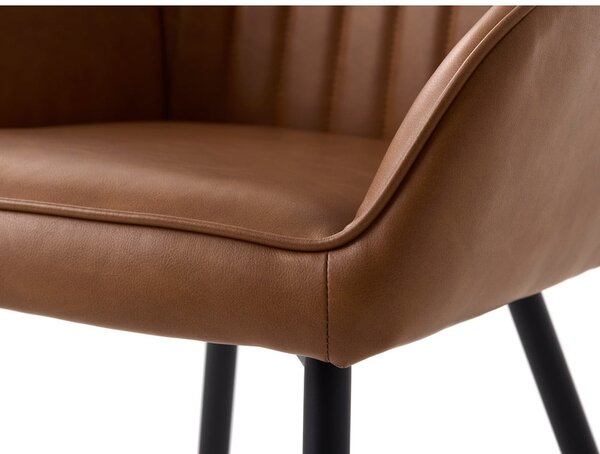Barna kárpitozott karfás étkezőfotel szett 2 db-os Nolan Stripe – Unique Furniture