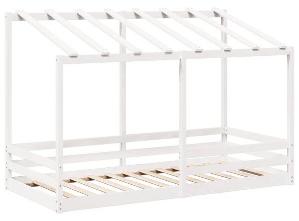 VidaXL fehér tömör fenyőfa gyerekágy tetővel 90 x 200 cm