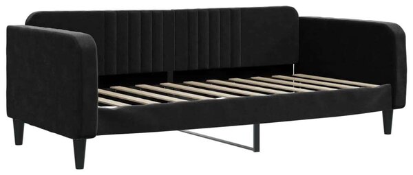 VidaXL fekete kihúzható bársonyheverő 90 x 190 cm