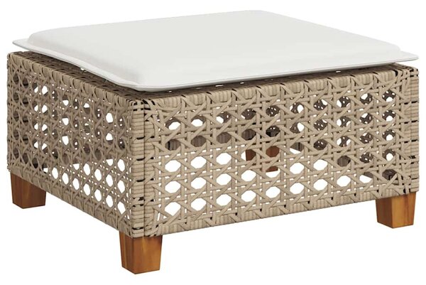 9 részes bézs polyrattan kerti ülőgarnitúra párnákkal