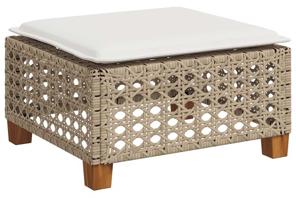 7 részes bézs polyrattan kerti ülőgarnitúra párnákkal