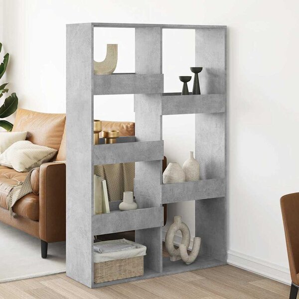 Betonszürke szerelt fa térelválasztó 100 x 33 x 155,5 cm
