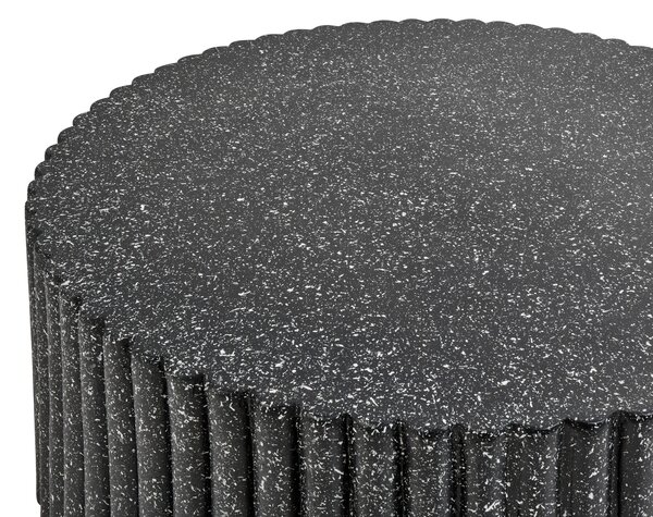 Dohányzóasztal POZZA II 106 cm 106 cm Terrazzo hatású Fekete terrazzo