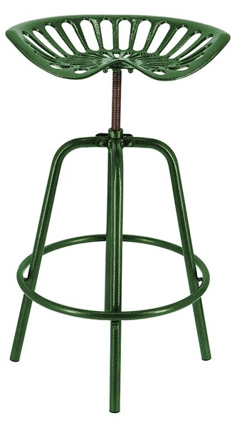 Állítható magasságú öntöttvas traktor szék, zöld
