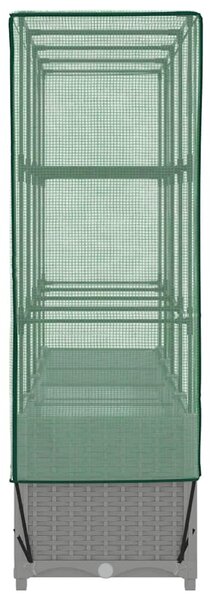 Rattan megjelenésű magaságyás melegháztakaróval 160x40x138 cm