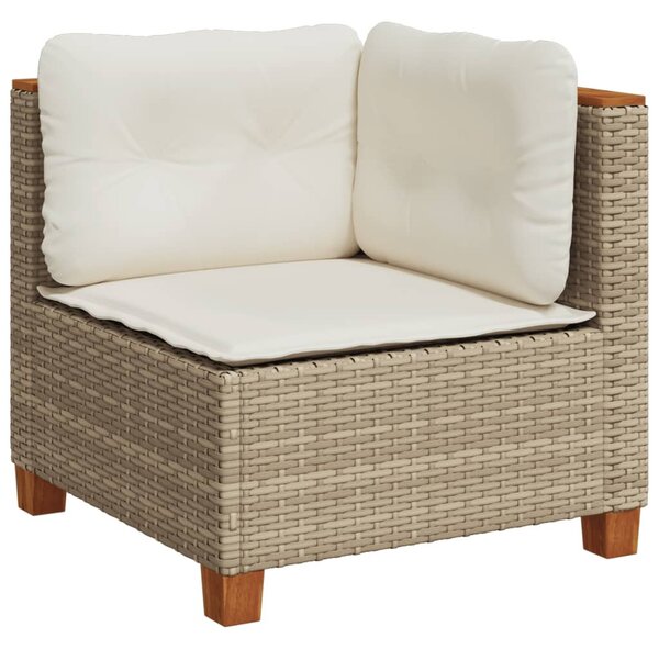 10 részes bézs polyrattan kerti ülőgarnitúra párnával