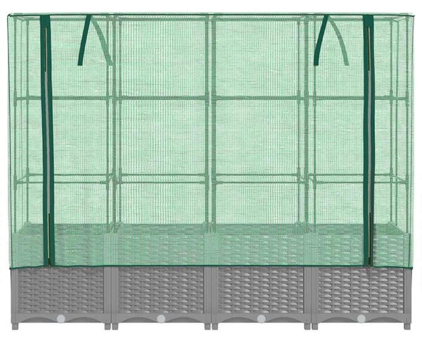 Rattan megjelenésű magaságyás melegháztakaróval 160x40x138 cm