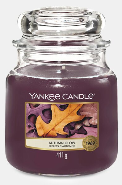 Yankee Candle Autumn Glow gyertya, közepes lila