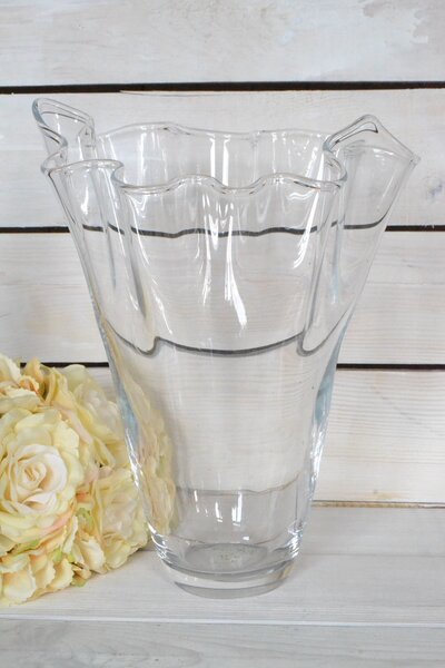 Üveg fodrozott váza (m. 29 cm) méret UNI