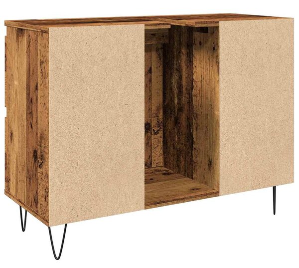 Antik fa színű szerelt fa mosdószekrény 80 x 33 x 60 cm