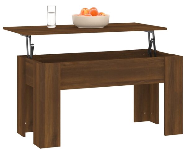Barna tölgyszínű szerelt fa dohányzóasztal 101x49x52 cm