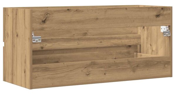 Kézműves tölgy színű szerelt fa mosdószekrény 100 x 38,5 x 45cm