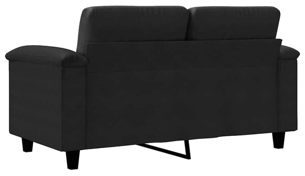 Kétszemélyes fekete mikroszálas szövetkanapé 120 cm