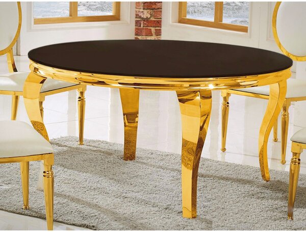 Grazia étkezőasztal arany-fekete 120x120x74 cm