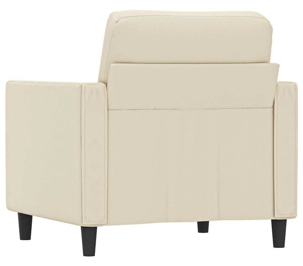 Krémszínű műbőr kanapéfotel 60 cm