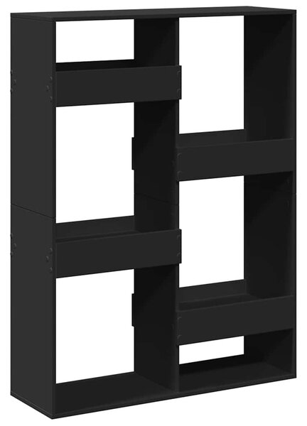 Fekete szerelt fa térelválasztó 100 x 33 x 135 cm