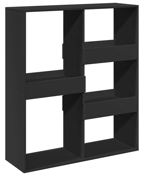 Fekete szerelt fa térelválasztó 100 x 33 x 115 cm