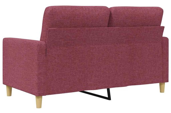 Kétszemélyes bordó szövet kanapé 120 cm