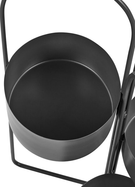Virágállvány COLUTENA Fém 56 cm Fekete