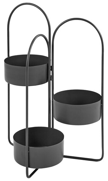 Virágállvány COLUTENA Fém 56 cm Fekete