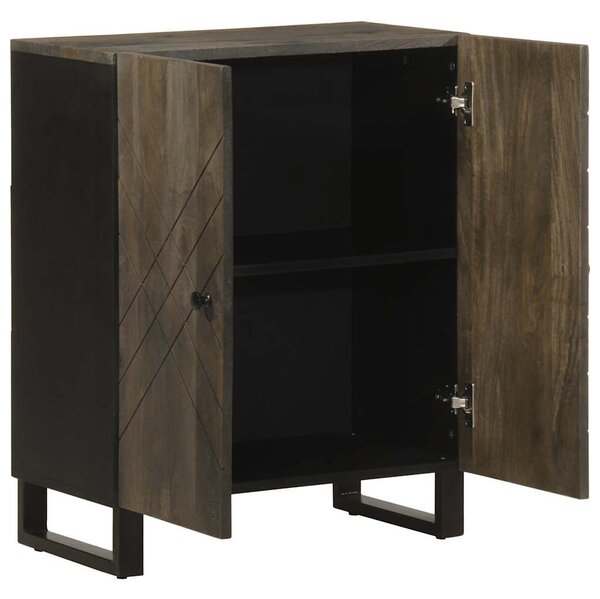 Sideboard Fekete 60x33x75 cm tömörfa Mango