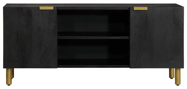 Fekete szerelt fa TV-szekrény 105 x 33 x 46 cm