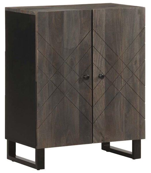 Sideboard Fekete 60x33x75 cm tömörfa Mango