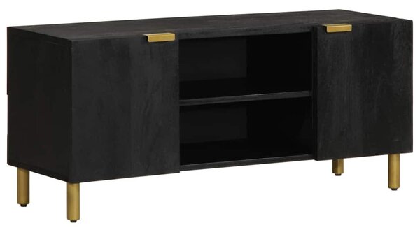 Fekete szerelt fa TV-szekrény 105 x 33 x 46 cm
