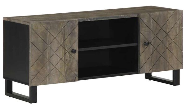 Fekete tömör mangófa TV-szekrény 105 x 33 x 46 cm