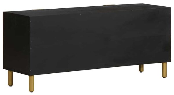 Fekete szerelt fa TV-szekrény 105 x 33 x 46 cm