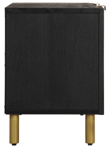 Fekete szerelt fa TV-szekrény 105 x 33 x 46 cm