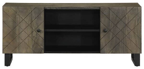 Fekete tömör mangófa TV-szekrény 105 x 33 x 46 cm