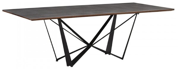 Nadett étkezőasztal dió-cement 220x110x75 cm
