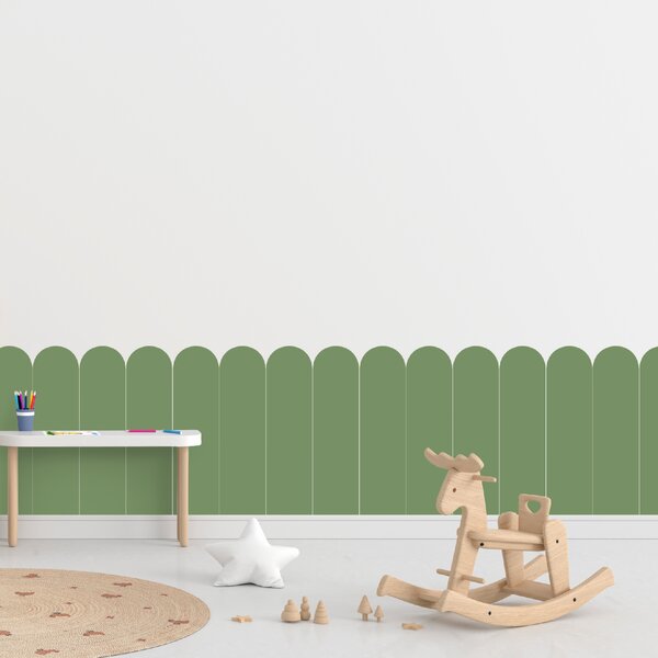 PIPPER. Textil öntapadó tapéta - Boltív - Zöld szín Méret: 60cm, Szín: Kombináció
