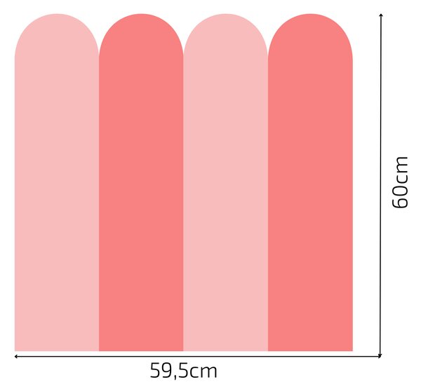 PIPPER. Textil öntapadó tapéta - Boltív - Rózsaszín szín Méret: 60cm, Szín: Kombináció