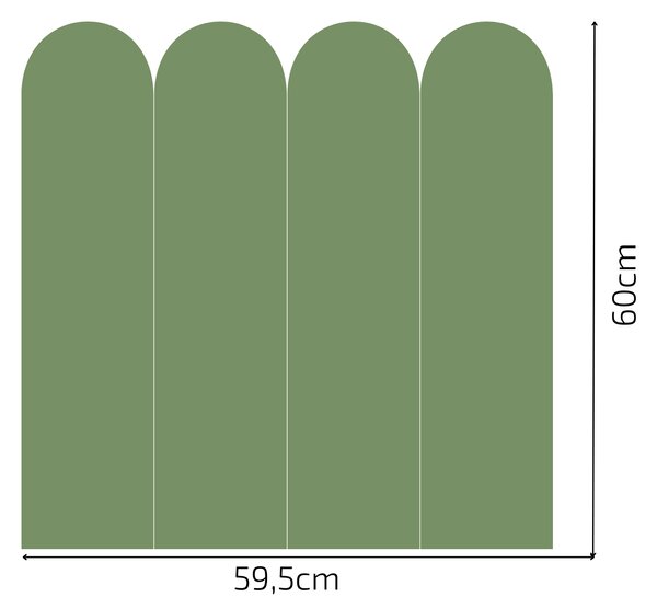 PIPPER. Textil öntapadó tapéta - Boltív - Zöld szín Méret: 60cm, Szín: Kombináció
