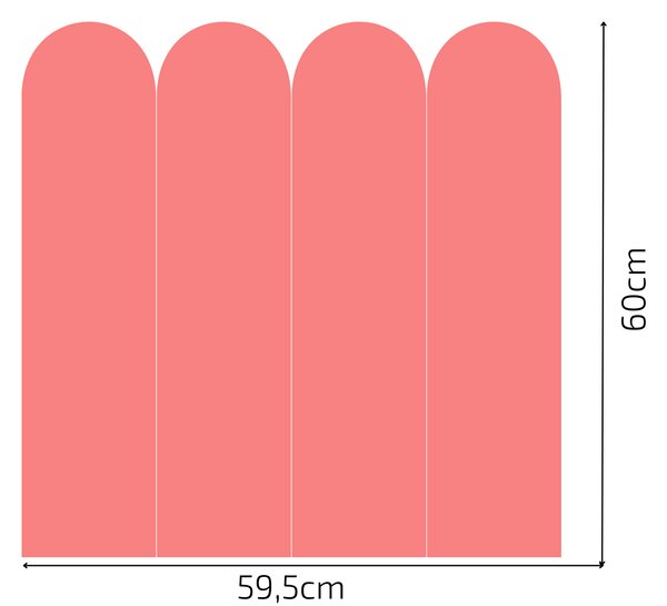 PIPPER. Textil öntapadó tapéta - Boltív - Rózsaszín szín Méret: 60cm, Szín: Kombináció